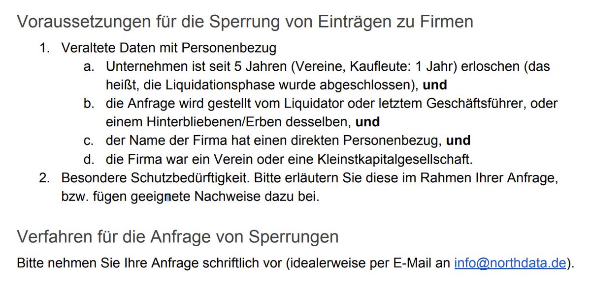 wohonogo's tweet photo. Warum wird bei #Northdata die Verbindung zwischen UTB und DVI nicht mehr angezeigt?
Wir recherchieren bei Northdata, und tatsächlich,
in 'besonderen' Fällen gibt es ein Recht auf Löschung:
https://t.co/B5iIMfd3wP
da finden sich Mittel und Wege ...
@ctrautvetter https://t.co/JTbkOa81ed