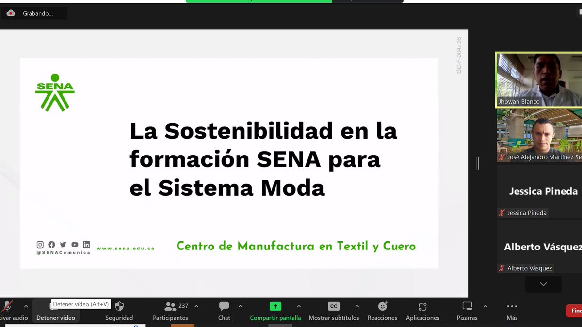 alej0martinez's tweet photo. Hoy, 14 de febrero, seguimos desarrollando el curso internacional sobre #sostenibilidad para el #SectorModa con la @camaracomerbog , @ModaSostPeru @FinnovaEU @UniversidadEan ... grandes lecciones y experiencias @SENAComunica  #EconomíaCircular https://t.co/LdebvqcUz9