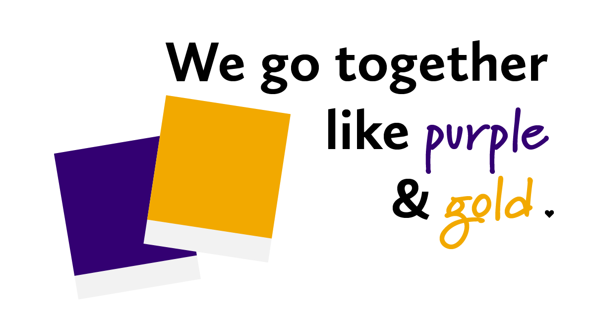 #LaurierLove: We go together like 💜💛! Happy Valentine's Day, Golden Hawks!