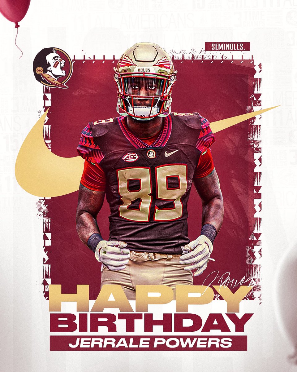 FSUFootball's tweet photo. Happy birthday, Jerrale!

#NoleFamily https://t.co/z5R7JR4iCA