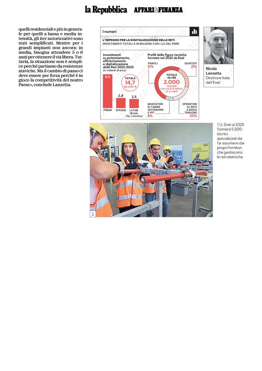 EnelGroupIT's tweet photo. Una rete smart richiede competenze digitali e un bacino di tecnici specializzati per la #transizioneenergetica: con Energie per Crescere, creiamo opportunità di #lavoro per le nuove generazioni. Scopri di più su @repubblica 👇@centroELIS #EnelOpenSchool @starax  @nicolalanzetta https://t.co/r2E2D3OJHp