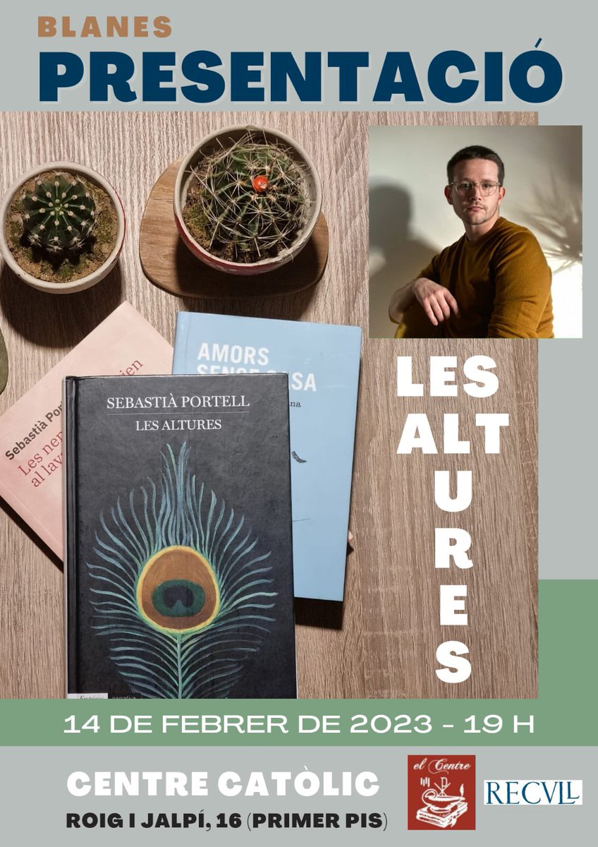 Blanes_cat's tweet photo. Avui a les 19 h, al Centre Cat��lic, es presents #LesAltures de @sebastiaportell sobre la figura #IsmaelSmith, un dels creadors més queer, genuïns i excepcionals del nostre patrimoni artístic
Seleccionat pel Oremi @omnium a la millor novel·la de l'any
#Llibre
#escritor
#cultura https://t.co/wzgzDfgZI6