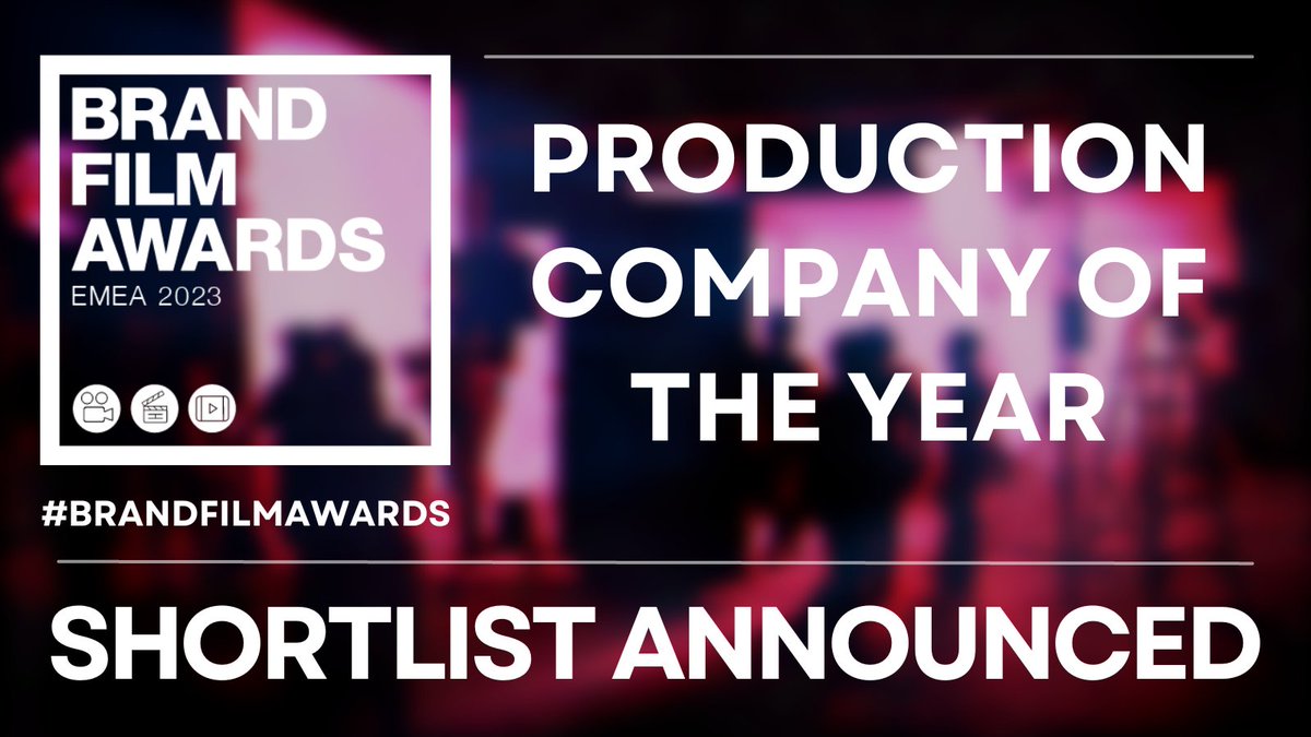 BrandFilmAwards's tweet photo. Shortlisted for 'Production Company of the year' @feedfilmsltd / @middletable / @Wing / @inspiredfilms / High Stakes Films https://t.co/e881iXlEFO