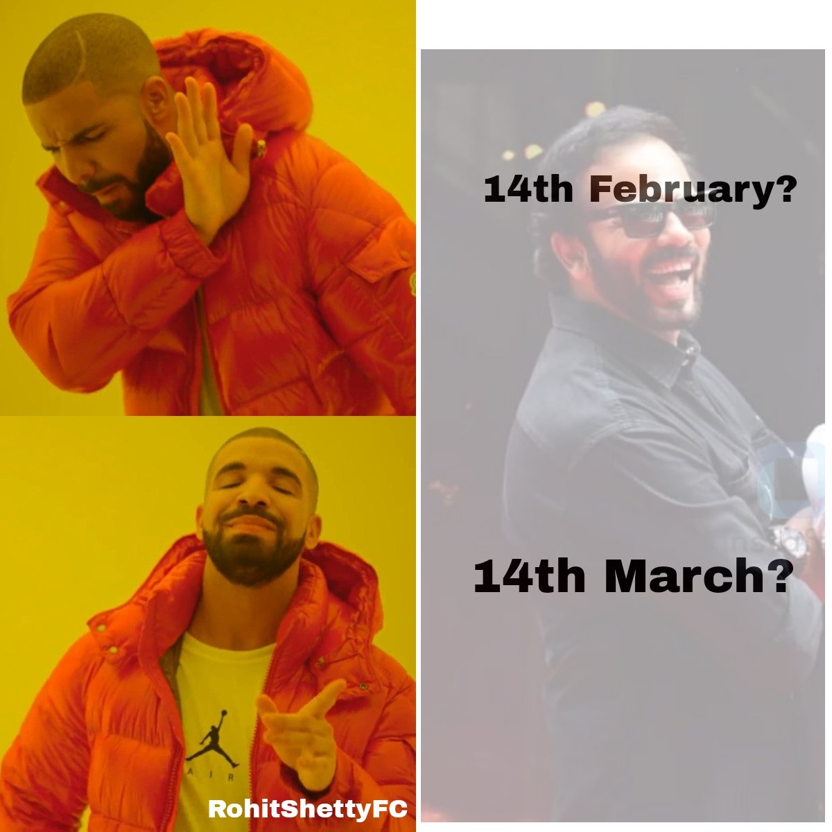 TeamShetty's tweet photo. You known you're a Rohit Shetty fan when Valentines doesn't mean anything to you but you look forward to 14th March 😉🥰

#RohitShetty #itsrohitshetty #RohitShettyFans #RohitShettyFC #TeamShetty https://t.co/fduoURHQgQ