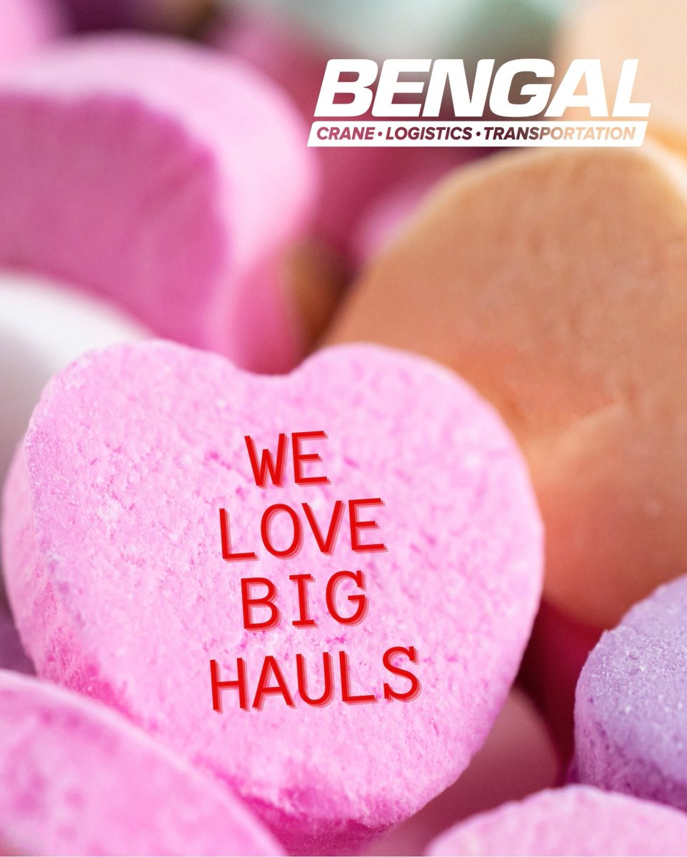 bengaltransport's tweet photo. 💘 ❤️ Happy Valentine’s Day ❤️💘
#welovebighauls #happyvalentinesday #valentines #youmoveus #weheartheavytransport #heavyhaul4ever #TeamBengal #bengalcrane #bengallogistics #bengaltransportation
🌐 #planit
🚛 #moveit
🏗 #liftit
🐅 https://t.co/AA7Iy451jb 🐅 https://t.co/63zZbrD2q2