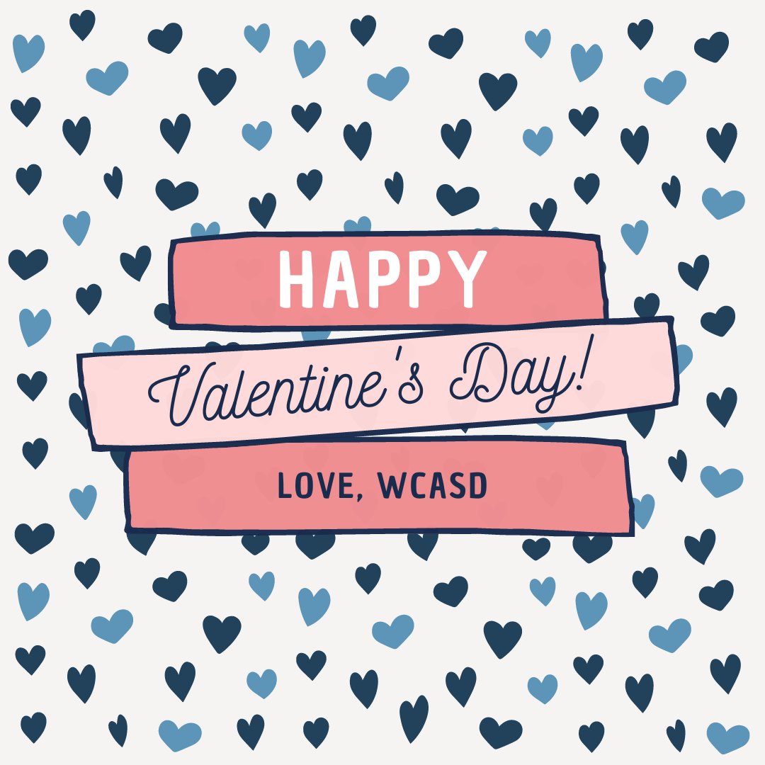 WestChesterASD's tweet photo. Happy Valentine's Day from #WCASD to you! 💕

We love our WCASD #community, and we hope you have a great day celebrating those you love! #ValentinesDay @EastGoshenElem @GreystoneES @FernHillES https://t.co/Ug098y2q5y