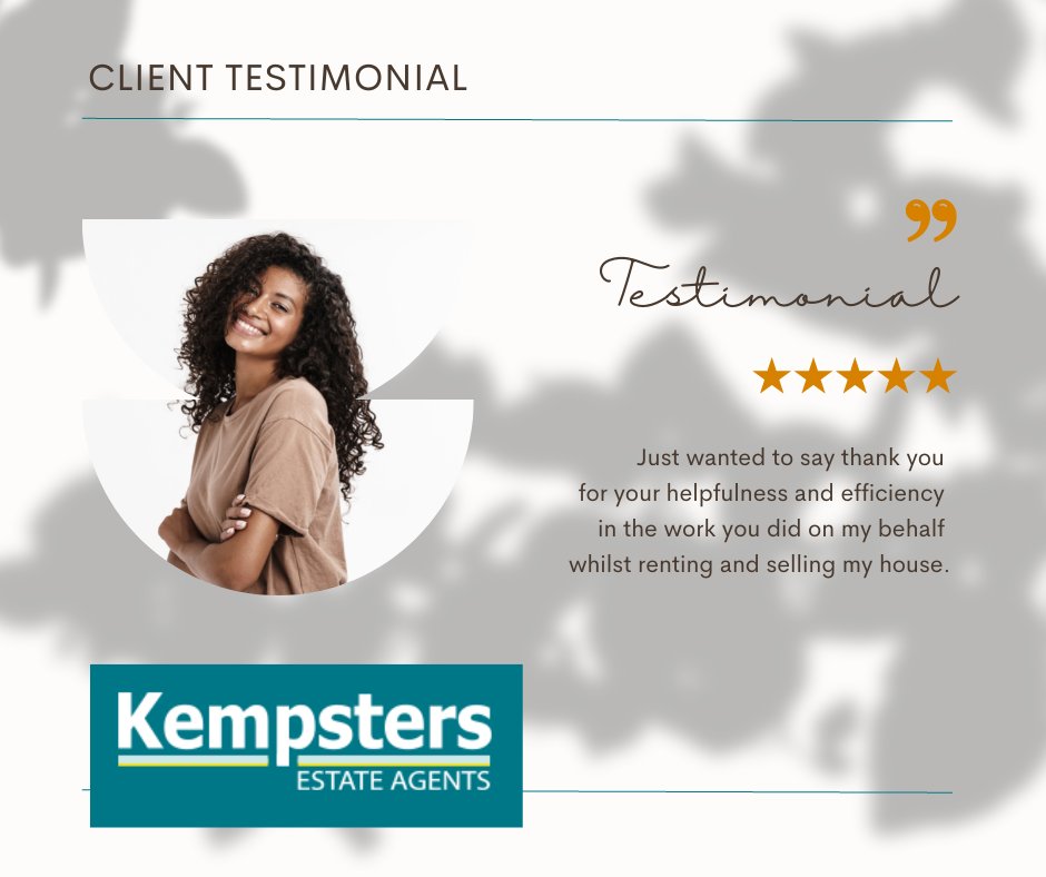 KempstersSales's tweet photo. ⭐⭐Testimonial Tuesday⭐⭐⠀⠀⠀
⠀
#kempsters #estateagent #happyclient #clientreview⠀ https://t.co/WYzheni5A9
