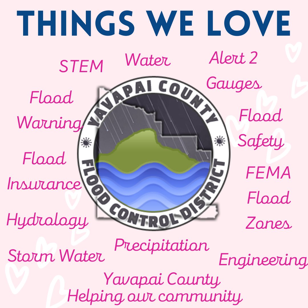 YavapaiAZ_Flood's tweet photo. Happy Valentine's Day💖 Here are just a few things we love!

#yavapaicounty #floodcontrol #azwx #northernarizona #valentinesday #fema #water #hydrology #floodzones #floodinsurance #STEM #rain #stormwater https://t.co/H5JC0CcU4R