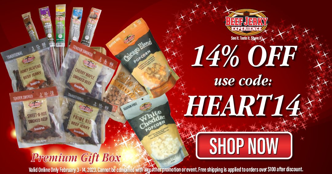 chicagojerky's tweet photo. Today's your last day to save on your online orders! Use code HEART14 over at https://t.co/Ybf6OBIhpr and score 14% off! #hurry #dontmissout #onlinesale #michigancity #lighthouseplacepo #nwi https://t.co/DkaXpN3bYD