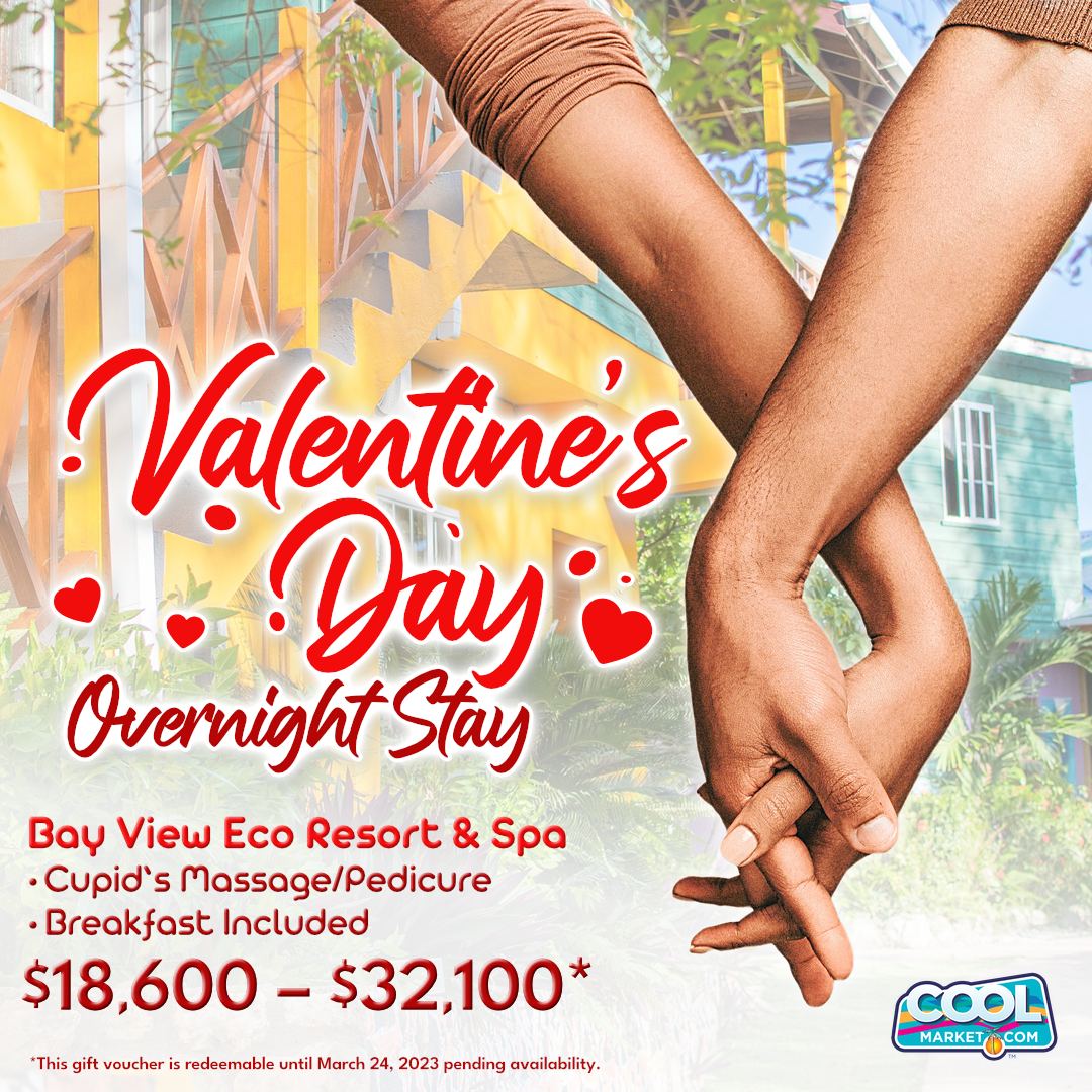 Make the most during this Vday with an Overnight Getaway for 2 at Bayview Eco Resort in Port Antonio with breakfast included plus pedicure/massage or BOTH!💝
Offer only available for today! Coupon redeemable until March 24th 2023
View more at:
 coolmarket.com/bayview-eco-re…
#coolmarket