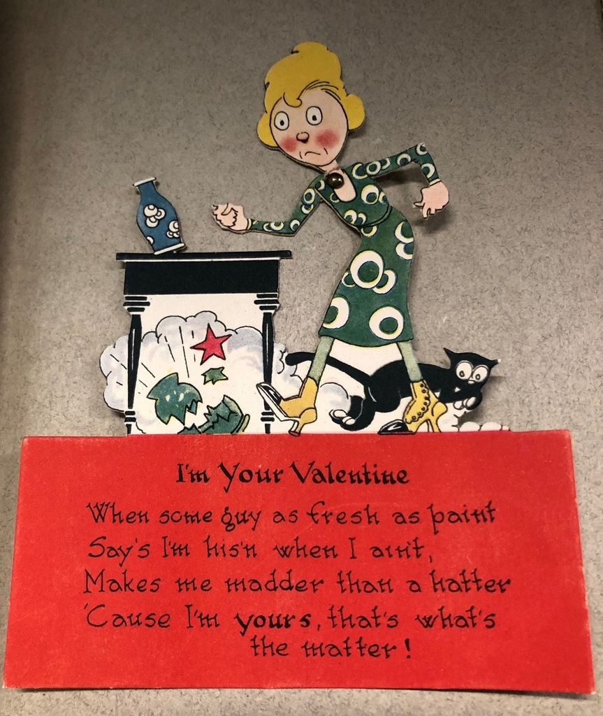 Valentine's card from the John Murphy Cook scrapbook, circa 1923.