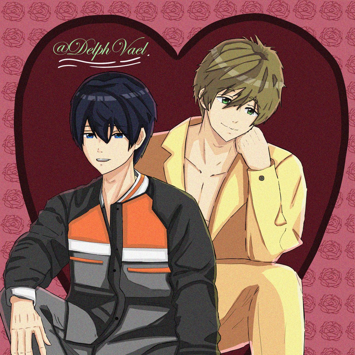 DelphVael's tweet photo. Happy Valentines Day! Haruka Nanase and Tachibana Makoto from Free. #Harukananase #Tachibanamakoto #bl #boyslove #free #valentinesday #boysfriends #couple #bluehair #blueyes #Greeneyes #cute #sports #animestyle #art #digitalart #medibangpaintpro #practice #chicos #bestfriends https://t.co/RPGxUVjyEu