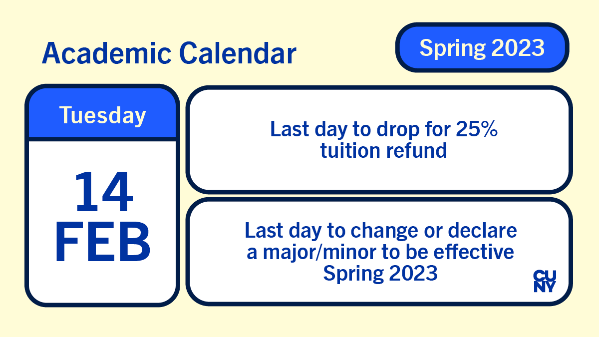 The City University of New York on Twitter "Reminder Today is the last day to drop for 25