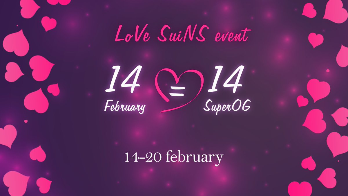 Today we are launching 💞 LoVe SuiNS 💞 event! Show your creativity and support #SuiNS to get a chance to win one of the 14 SuperOG roles! 🔥For more information join our discord server.
#LoveSuiNS #FindYourSuiName