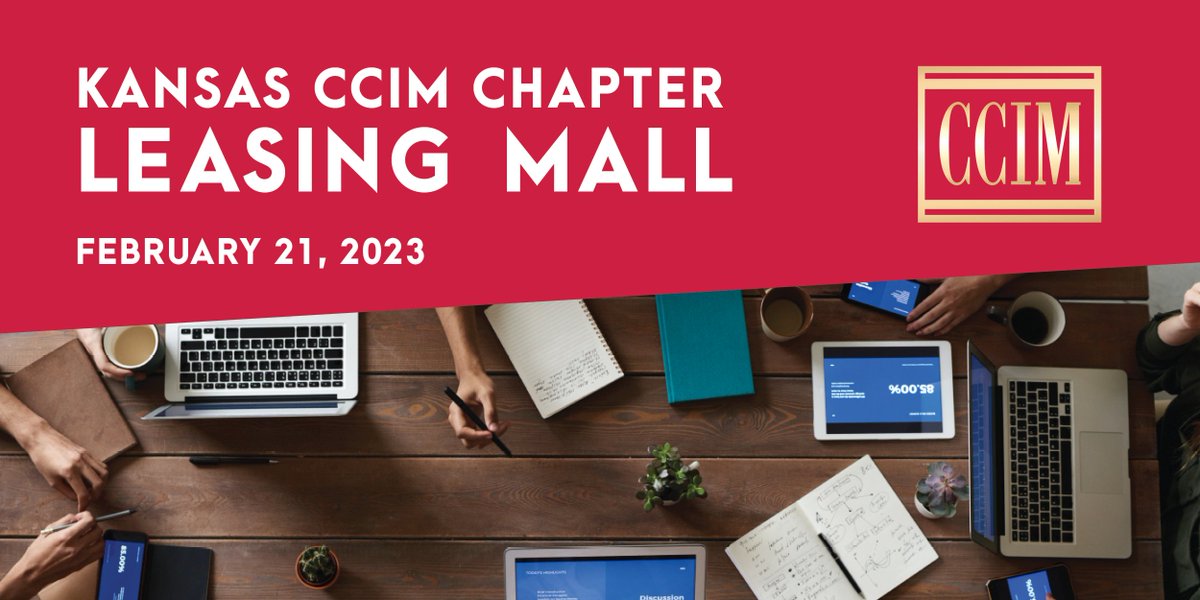 Join us Feb. 21 for the Leasing Mall from 1pm-4pm at Security 1st Title office. Registration and property fliers are due by Feb. 17. $25 KS CCIM Members | $35 Non-Members. Sign up today! kansasccim.com/meetinginfo.ph…