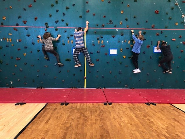 WVMSDragons's tweet photo. The rock wall has officially opened for the season in the WV gymnasium. Ss are having a lot of fun traversing across the wall. More challenges to come in the upcoming weeks.๐ง๐งโโ๏ธ #physedrocks #WVMS #LMSD https://t.co/1n9pS0xeh7