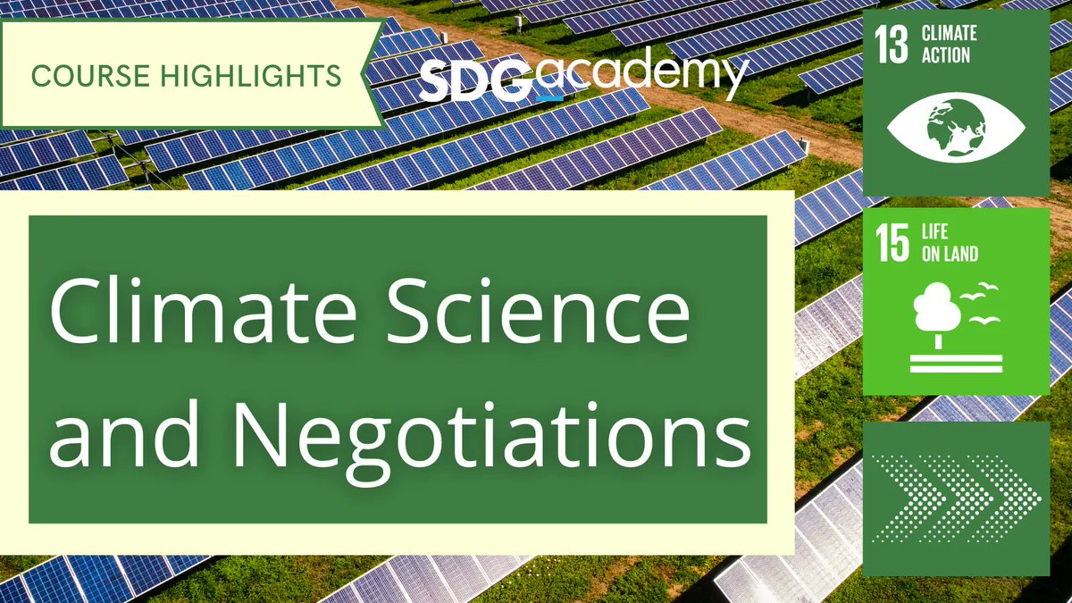 SDG_Academy's tweet photo. #CourseHighlights "Climate Change Science & Negotiations!"๐
Humanity is up against a tight timeline to address #ClimateChange. Learn how we can deeply #decarbonize the global #energy systems, and put the world on a 2ยฐC pathway.
Enroll: https://t.co/6nrDHBP6A1
#emissions #sdgs https://t.co/5JjizYipg7