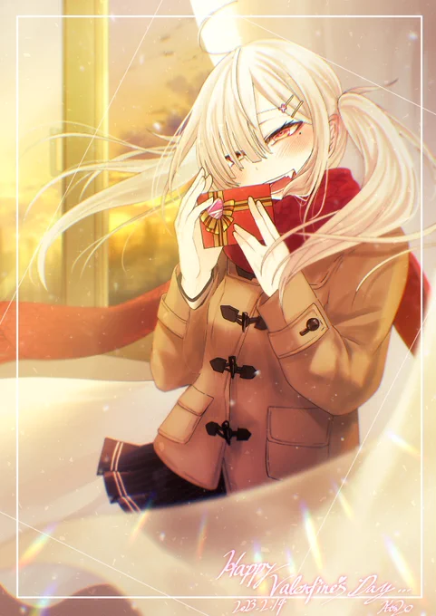 これはバレンタインのチョコを渡すために放課後待っていてくれた健屋先輩概念ですハッピーバレンタイン!#いらすこや 