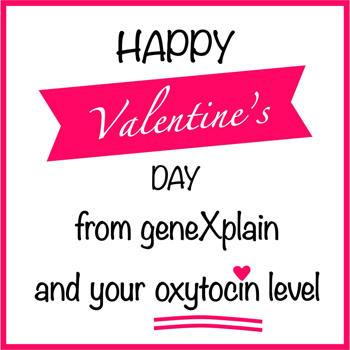 geneXplain's tweet photo. The "love" hormone of tenderness and affection is #oxytocin. Browse the full locus report of the OXT gene from the integrated #TRANSFAC + #TRANSPATH + #HumanPSD database here
https://t.co/8GayV0xFPr
Happy #Valentines day everyone!
#Science #Research #Bioinformatics #Biology https://t.co/Y68bYix1Bn