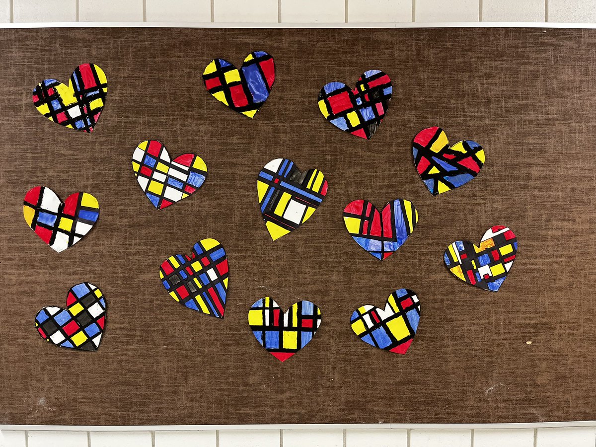f__cook's tweet photo. Coeurs Mondrian pour la Saint-Valentin. https://t.co/QTrpJyrCYp