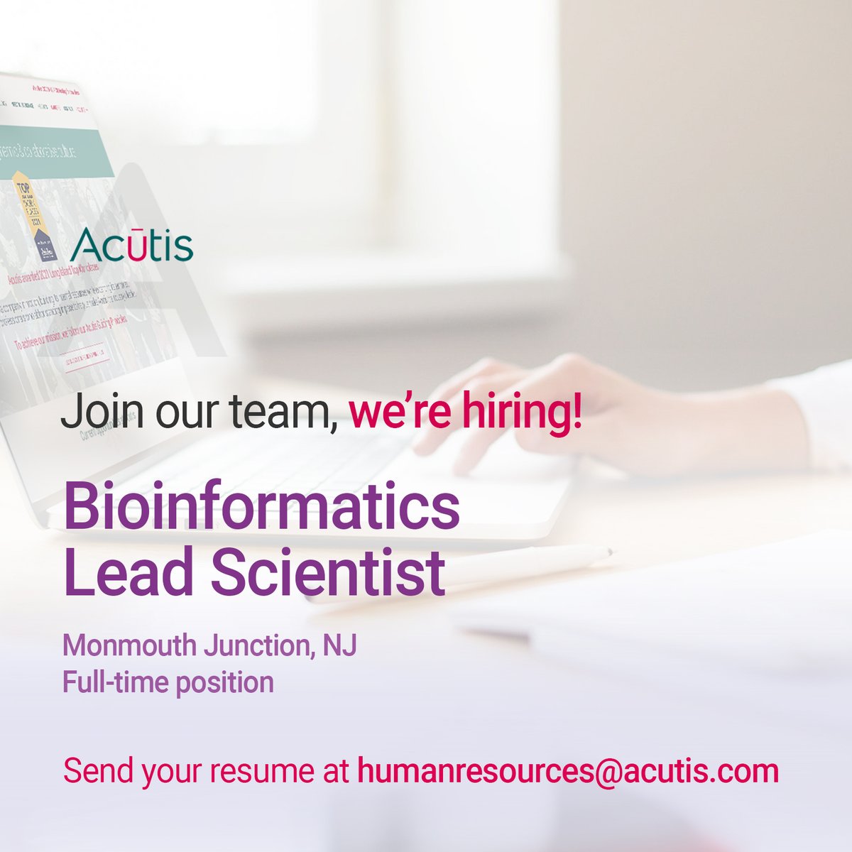 The #Bioinformatics Lead Scientist will demonstrate capabilities in #scientificprogramming, #relationaldatasystems, #algorithmsdevelopment, and #statisticalmodeling and deploy bioinformatics code within a clinical setting. >> hubs.ly/Q01C9ggK0
#newjersey #clinicallaboratory