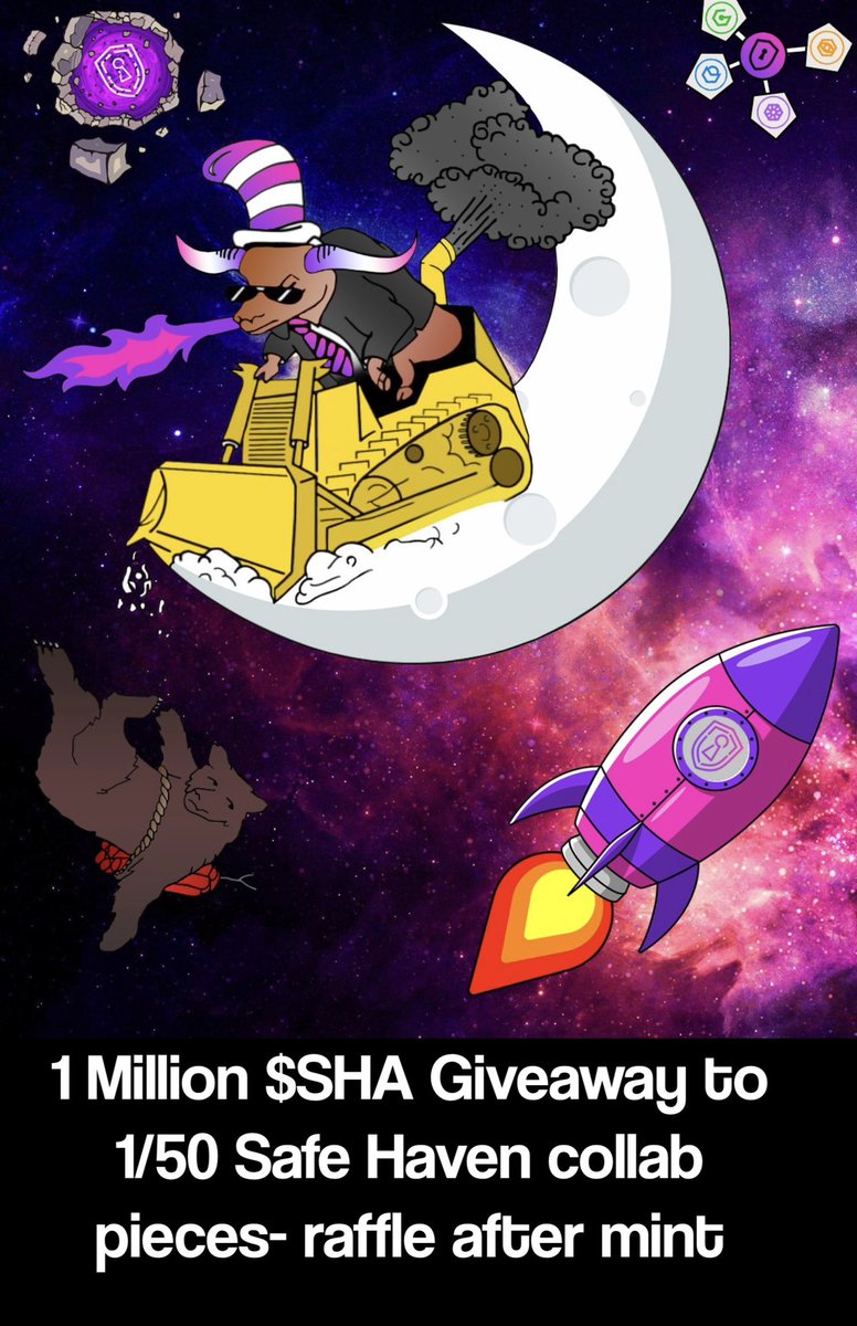 Good morning here’s some good Alpha for the day. 

Upon mint out we will be giving away 1,000,000 $SHA to 1 of 50 <a href="/SafeHavenio/">Safe Haven (SHA)</a> pieces!  Don’t trade em off just yet 👀. 

#VeChainHasNFTs #VeFam #NFTCommunity