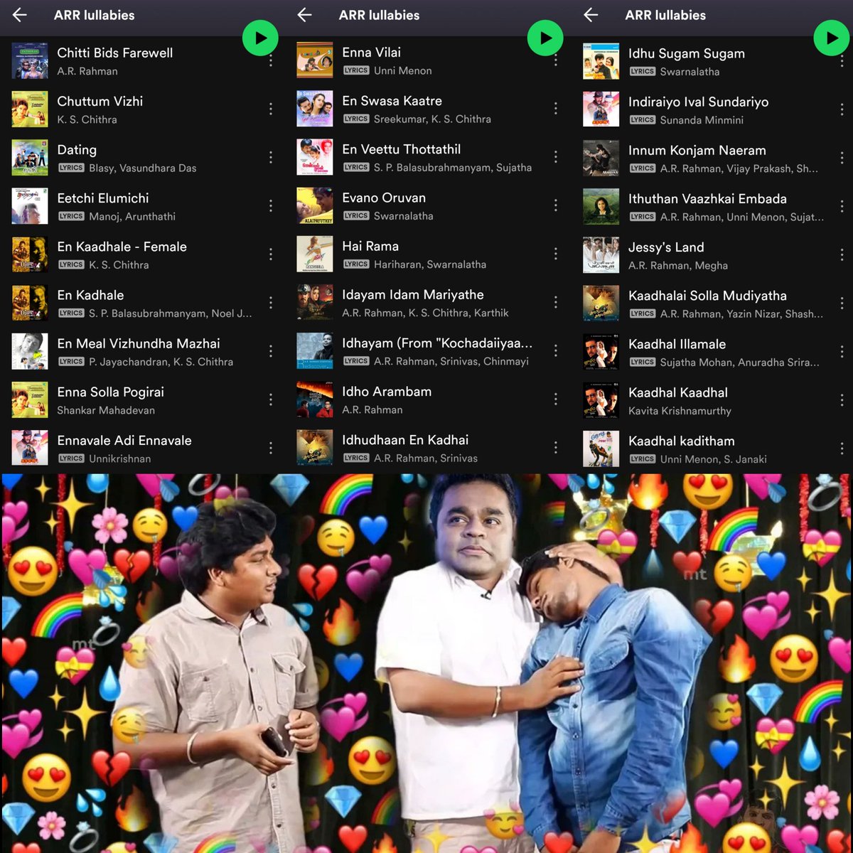 rithikablogs's tweet photo. ARR Lullabies - Playlist ♥️ Song list https://t.co/PDQxf6QXZz https://t.co/vHypdzCdBB