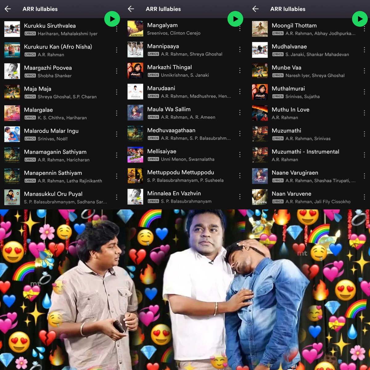 rithikablogs's tweet photo. ARR Lullabies - Playlist ♥️ Song list https://t.co/PDQxf6QXZz https://t.co/vHypdzCdBB