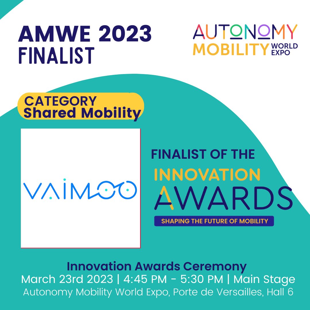 🎉Let's hear it for the finalists of the Innovation Awards- Shared Mobility at #AMWE2023! Congratulations to #Frog part of @CapgeminiInvent, 🛵 @Vaimoo_, and 🚗 @InversMobility for their innovative contributions to shared mobility. Book the tickets now! amwe.world/en/content/reg…