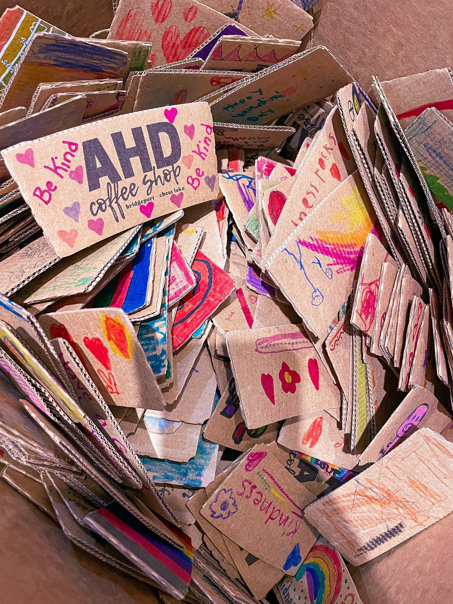 Happy Valentine’s Day! Come get a coffee with a sleeve made from the Cheat Lake Elementary students! ❤️☕️ #ValentinesDay