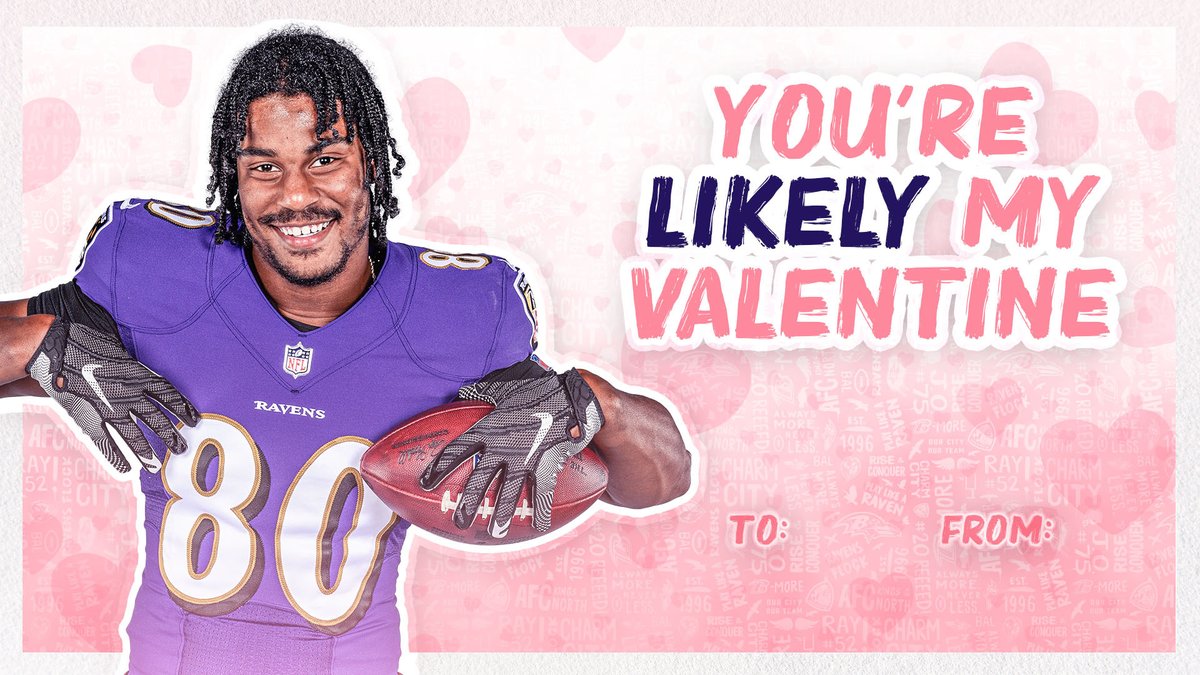 Ravens's tweet photo. Happy Valentine's Day, #RavensFlock! 💜 https://t.co/m6v3oc6nYy