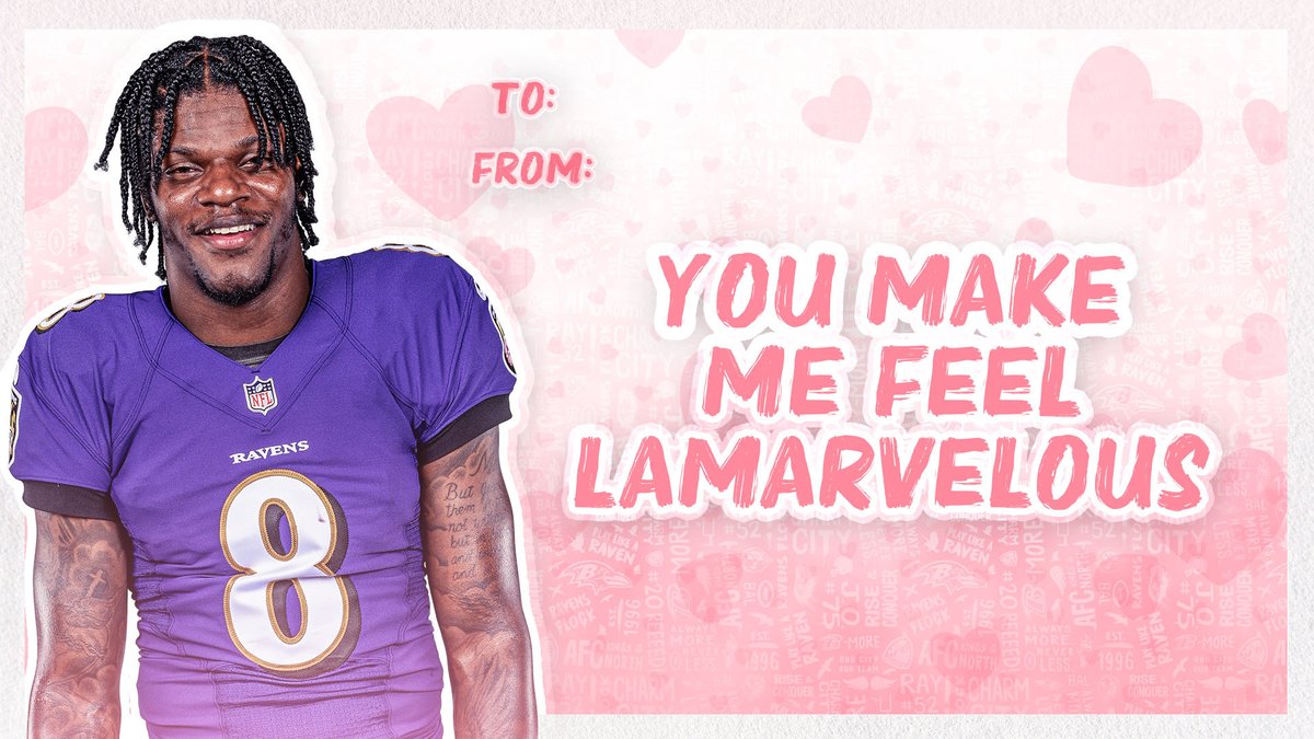 Ravens's tweet photo. Happy Valentine's Day, #RavensFlock! 💜 https://t.co/m6v3oc6nYy
