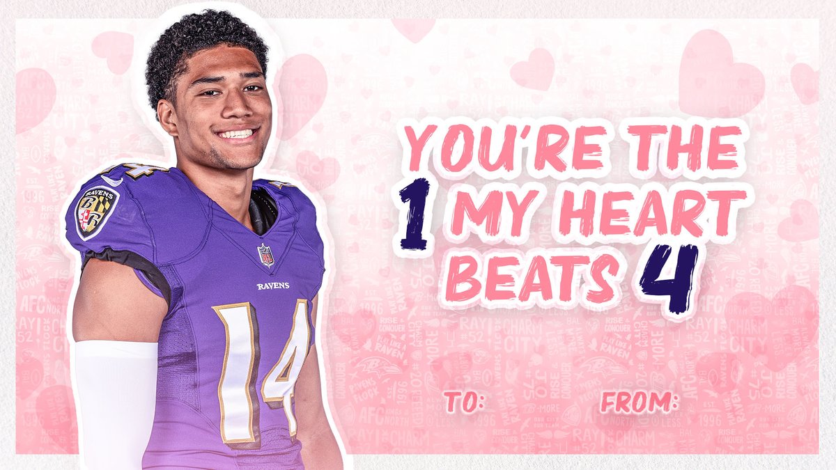Ravens's tweet photo. Happy Valentine's Day, #RavensFlock! 💜 https://t.co/m6v3oc6nYy