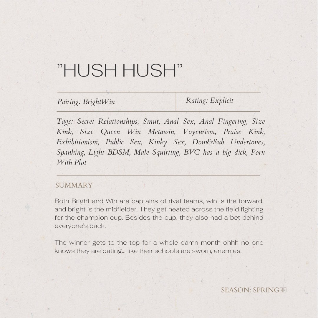 ficsofbrightwin's tweet photo. [fanfic #6]

title: hush hush 🔞
fil / 8.6k words

prompt #12

- see tags before reading 

link: https://t.co/eDsCEsHEXO https://t.co/GgYsjxZPSG