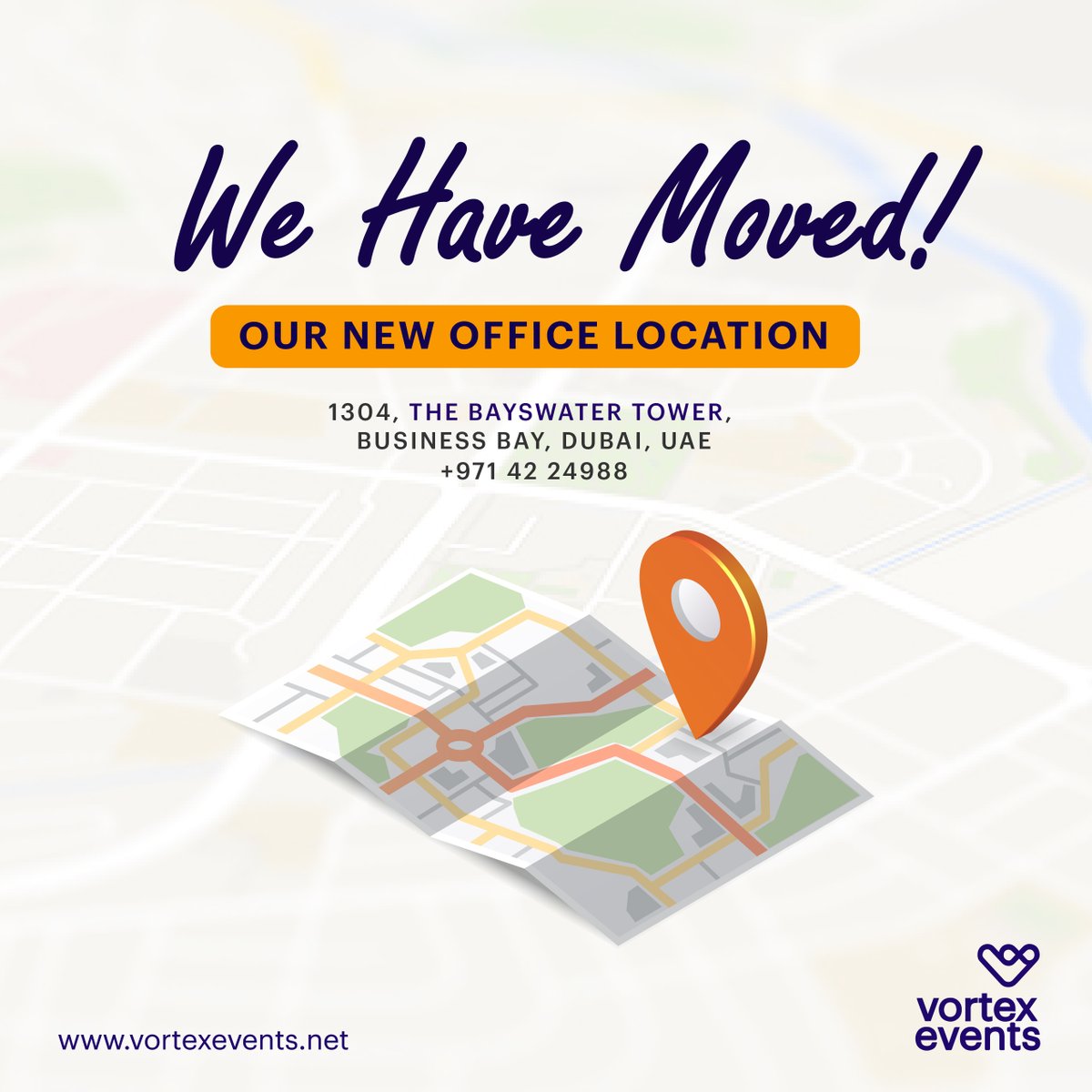 VortexEventsFZE's tweet photo. We are thrilled to announce that our team is growing and moving to a bigger and more improved space to better serve our clients!

Visit our new office at 1304, Bayswater Tower, Business Bay, Dubai. 🙌

#newoffice #exhibitionstandcontractor https://t.co/OcG5Or6JUA