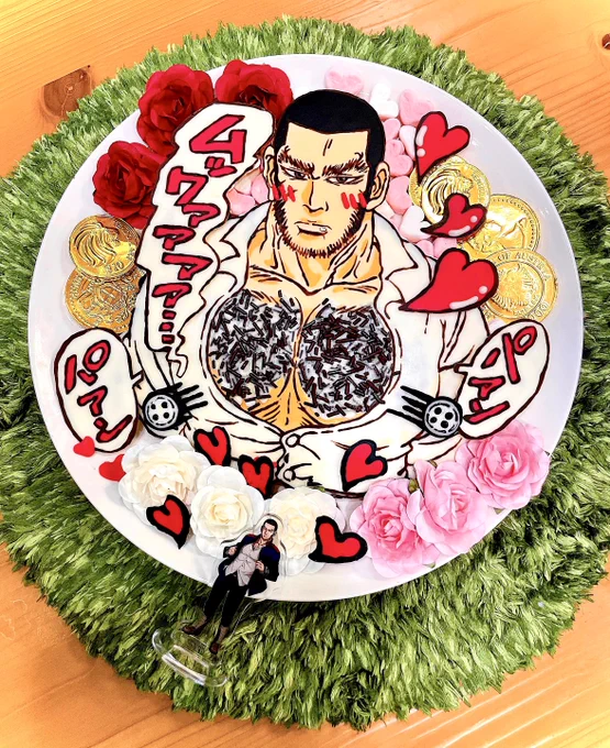 今年の主人へのバレンタインは谷垣ニシパを作ってみました〜❣️🫶🥺💝✨
胸毛をチョコスプレーで一粒一粒表現したのが最高の可愛いポイントです🧸🎀(ハァト)
この材料で私がスケベなマタギを錬成しようとしてるとは誰も思うまいフフフ…と不敵な笑みを浮かべながらレジに並んでる時が楽しかった🤫❤️笑 
