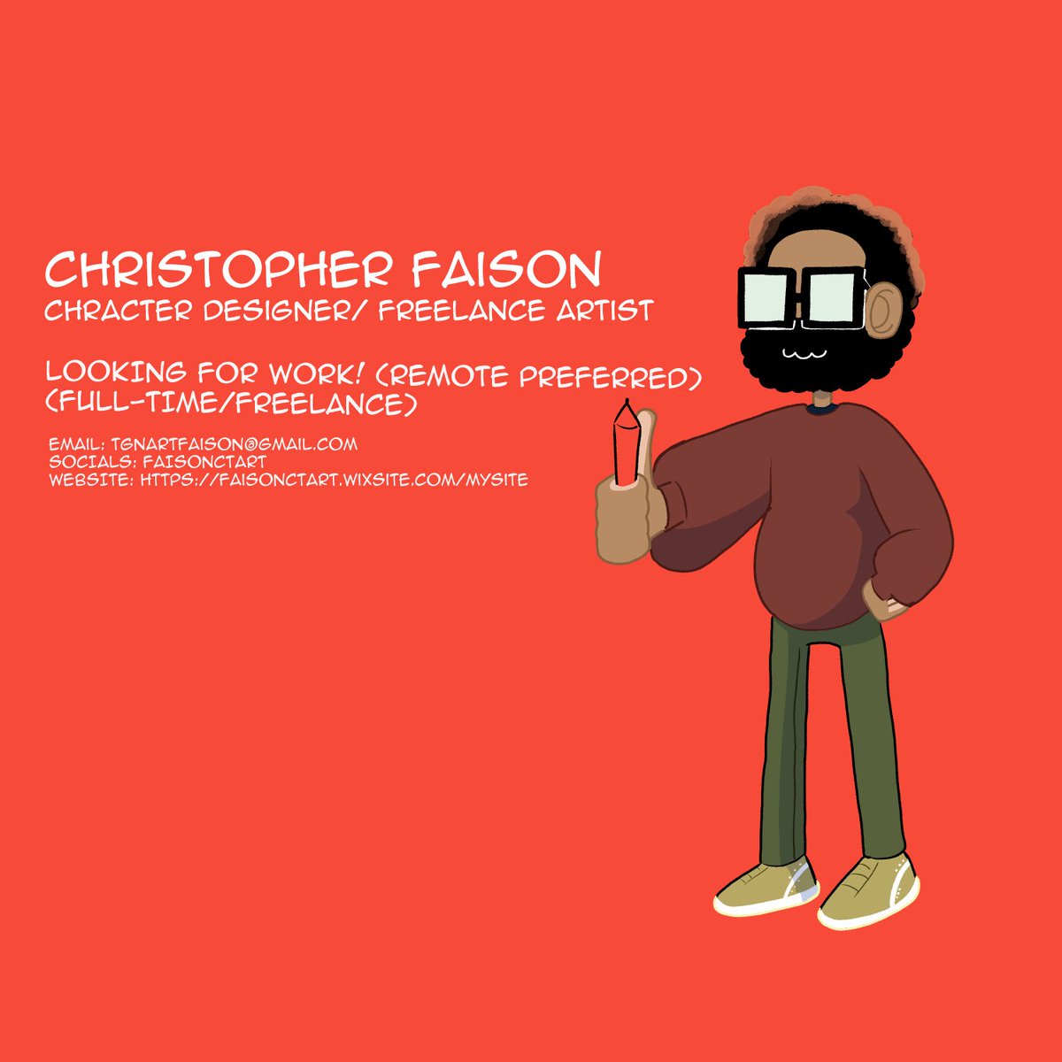 Chris Faison is looking for work! tweet media