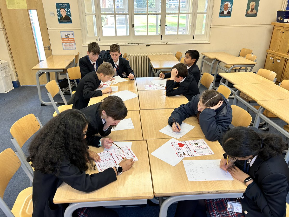 SolSchMaths's tweet photo. Lower School pupils were solving Valentine’s Day puzzles in #PiClub today. #ValentinesDay 🥰#SolSchMaths https://t.co/oL1nKGoAR7
