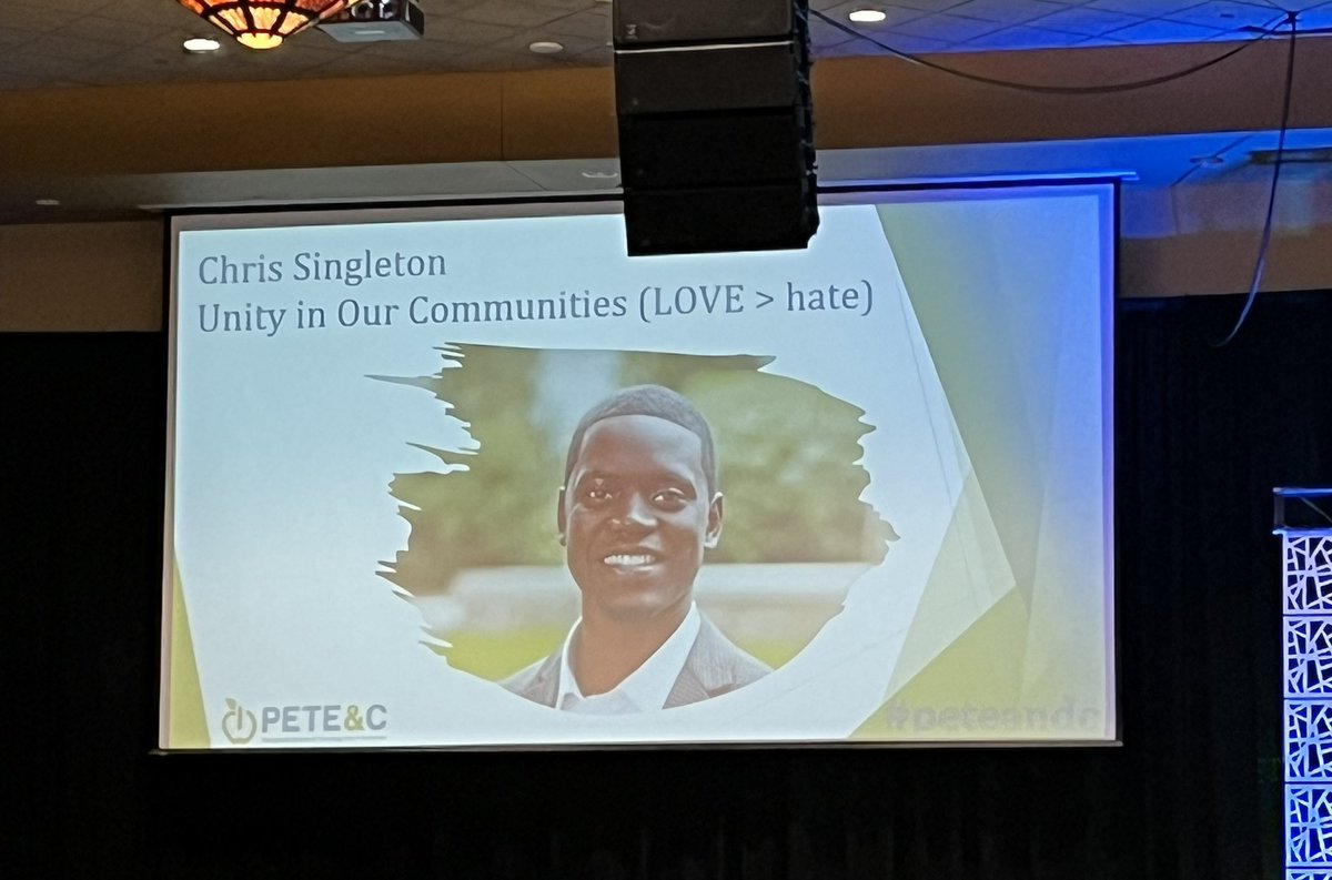 Chris Singleton was an excellent keynote speaker <a href="/peteandc/">PETE & C</a> this morning. Love is greater than hate. ❤️