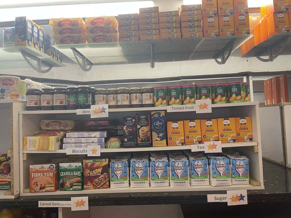 SufraNWLondon's tweet photo. We're doing away with money, as Community Shop members have a weekly budget of 22 stars with items ranging from 1-3 stars each. Everyone pays the same weekly £3.50 membership cost, whether they prefer choco hoops or corn flakes.
https://t.co/IfvfMVWOUa
#CommunityWellbeingProject https://t.co/Kp2r3LhQ4R