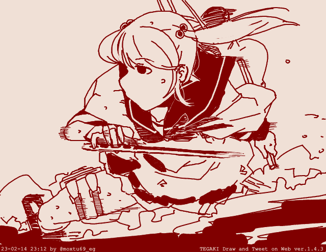 膝を狙います #tegaki_dt 