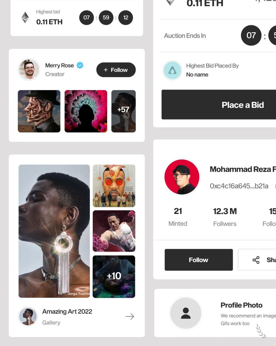 muscreativeshq's tweet photo. NFT Website Components Design Inspiration

Designer: Mohammad Reza Farahzad 
@mrfarahzad 

#ui #ux #webdesign #design #tech #designandtech #MusCreatives https://t.co/U5JuuHuZuP