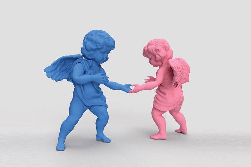 Happy Valentines day! Amantes Tactus {Lovers Touch} Sculpture - Powder Coated, Cast Marble. {2023}.