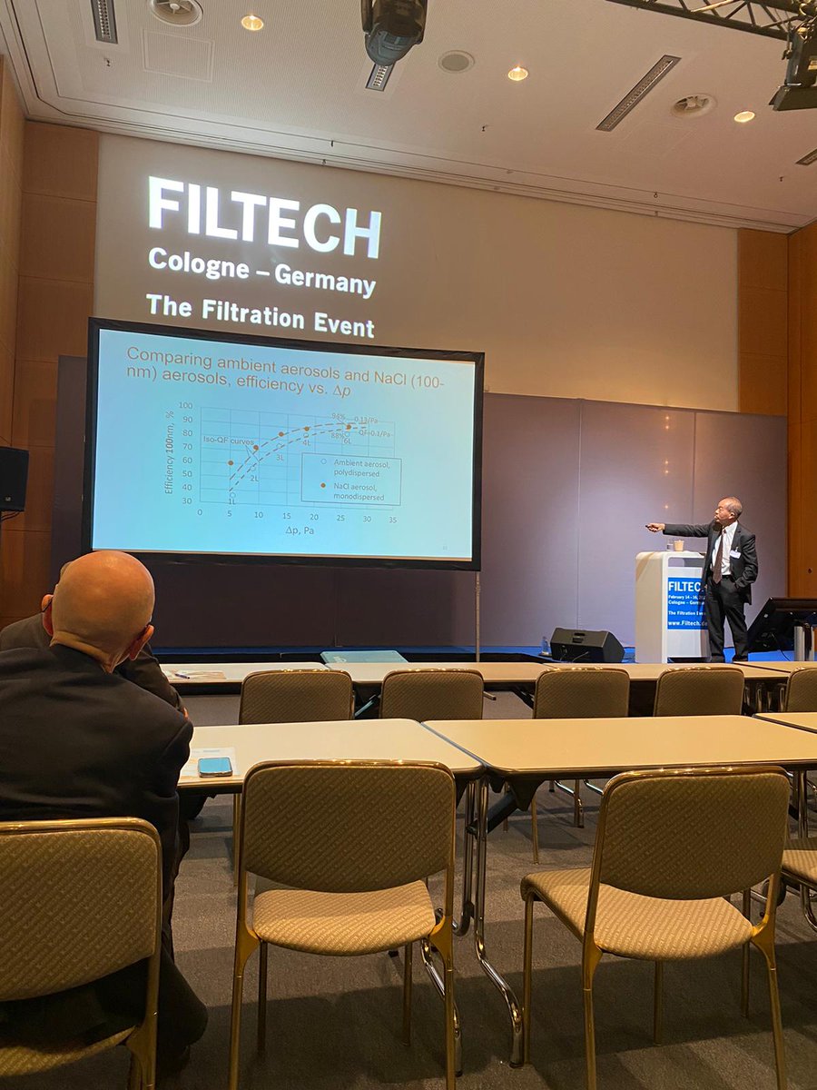 airmidhealthgrp's tweet image. Learning about Electrostatically charged PVDF nanofiber filter for filtering submicron- and nano-aerosols. Very engaging presentation by Prof. Dr.-Ing. Wallace W.F. Leung of @HongKongPolyU

#FILTECH2023 #Filtration