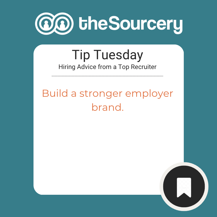 thesourcery's tweet photo. #TIPTUESDAY Build a strong employer brand. More than 75% of professionals are passive candidates who aren’t looking for a job but are open to new opportunities. Building a strong employer brand not only reduces turnover but also attracts passive candidates to your company. https://t.co/ZSGCRdz5Bs
