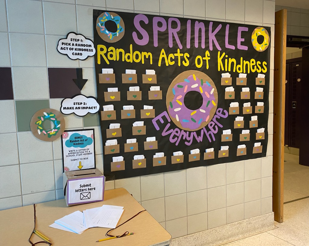 TiogaASAP's tweet photo. On this Valentines Day our partners at @SVEMSPanthers  are celebrating random acts of kindness month! Our prevention specialist Abby Watson created this beautiful display and is encouraging students to do random acts of kindness. https://t.co/Ccjfgx4f7w