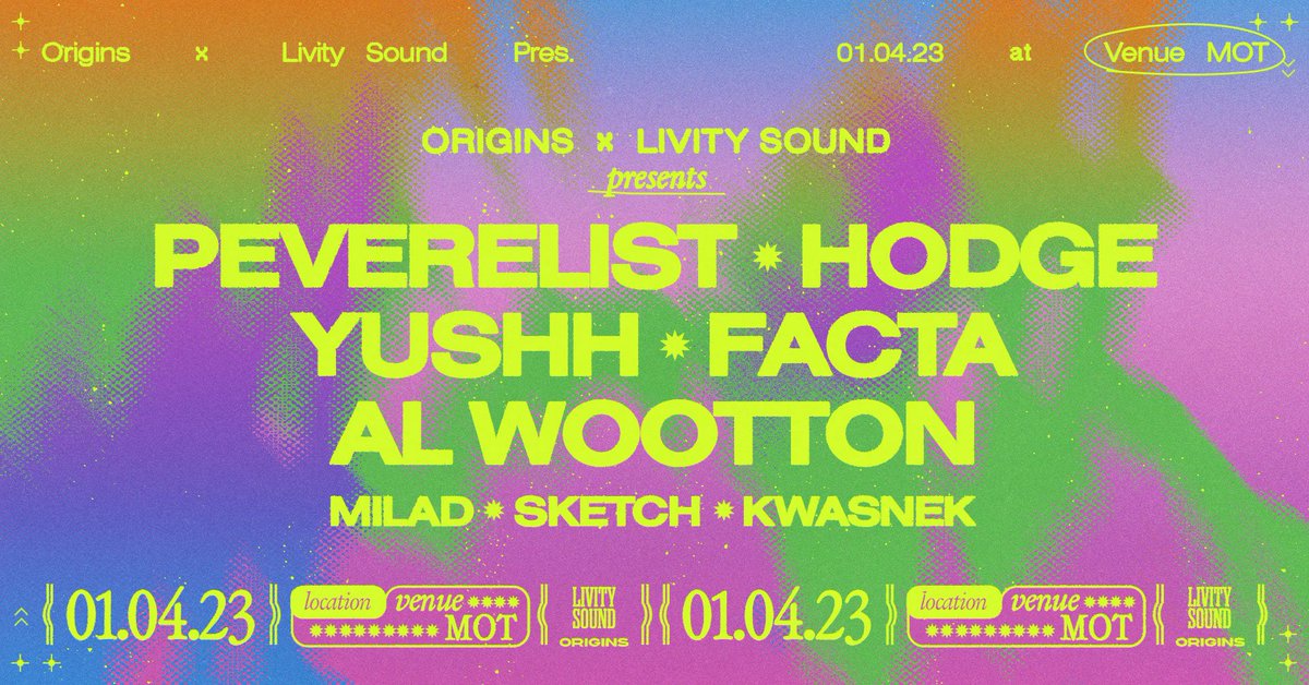 Livity_Sound's tweet image. Livity Sound x Origins @ MOT, London, 

1st April - Early bird tickets now on sale! 
ra.co/events/1656240