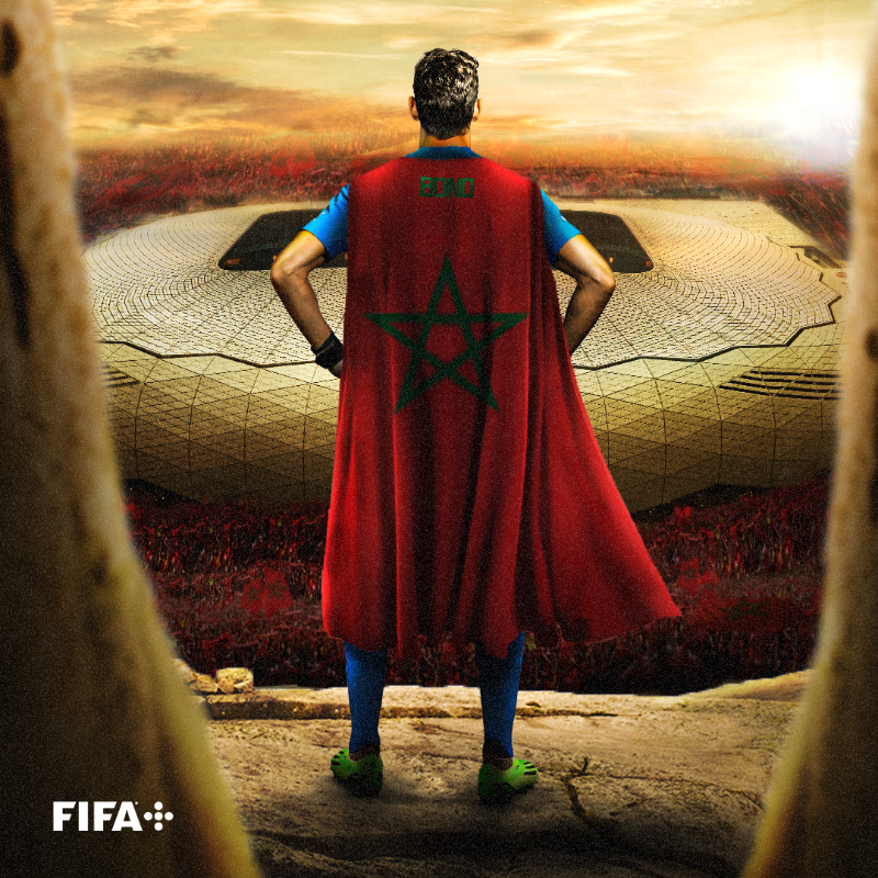 FIFAWorldCup's tweet photo. It's a bird...it's a plane, it's Bounou! 🇲🇦

#TheBest