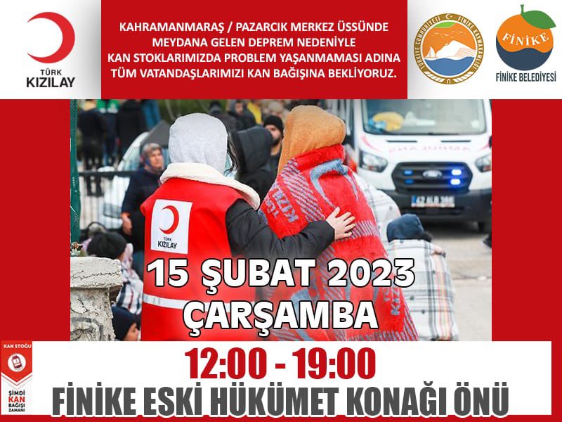📍Finike Eski Hükümet Konağı Önü

15 Şubat 2023 Çarşamba Günü(yarın) Finike Eski Hükümet Konağımızda kan bağışına tüm hemşehrilerimizi bekliyoruz.

HAYDİ FİNİKE..

#Antalya
#Finike