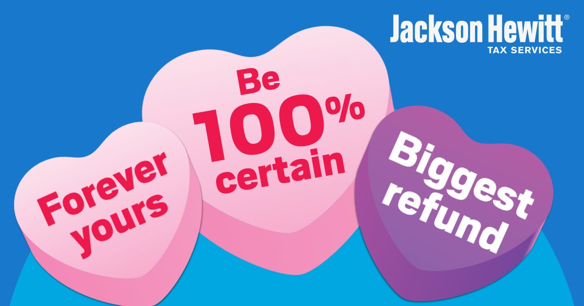 jacksonhewitt's tweet photo. Be 100% certain you’re with the right Tax Pros. We’ll guarantee your biggest refund &amp; back your return for life. File today! https://t.co/gMzSu1QIcQ #JacksonHewitt #JacksonHewittTaxService #TaxService #FileTaxes https://t.co/cpsCi6bjCY